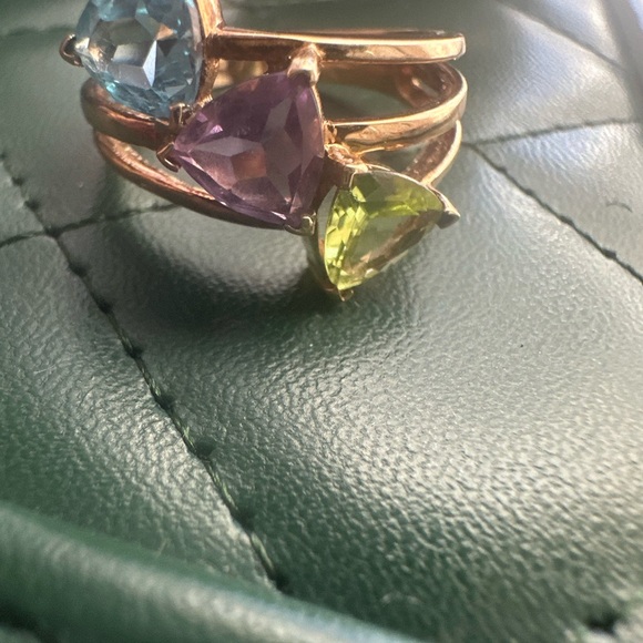 Vintage 10k Multi gemstone Gold Ring - Picture 4 of 7